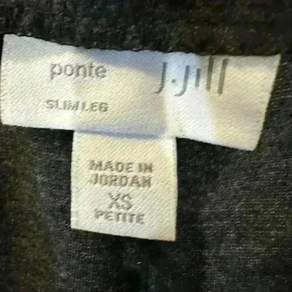 J Jill Charcoal Ponte Slim Leg Pull On Pants Size XS Petite - Picture 3 of 5